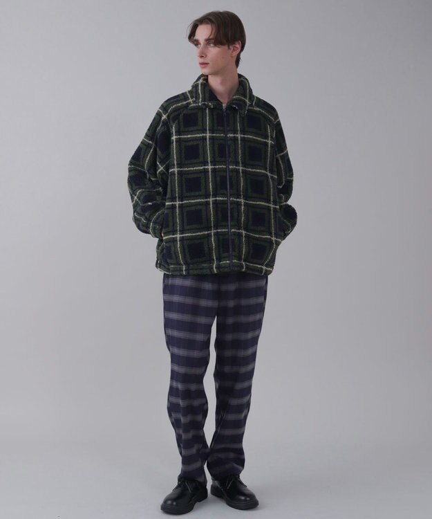 WEGO 【ユニセックス着用ITEM】ボアチェックブルゾン 柄1