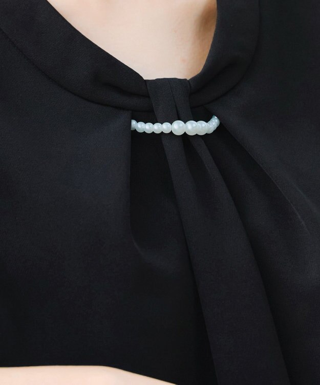 Tiaclasse L 【ダブルクロス】2wayボウタイ風ブラウス ブラック