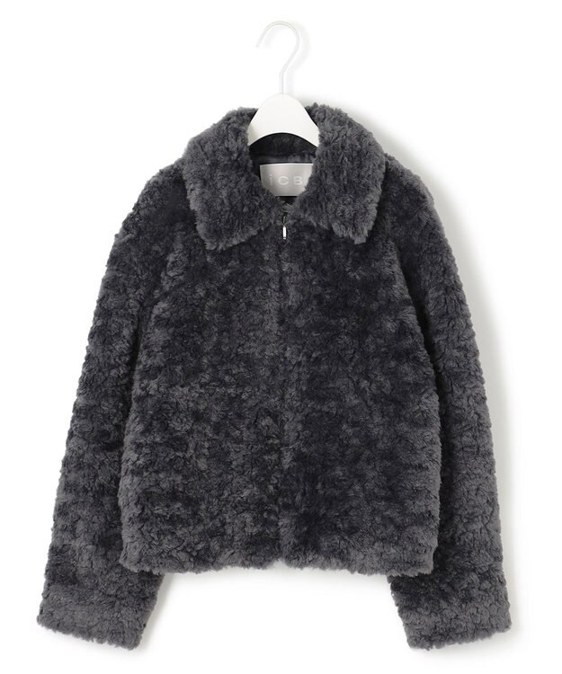 ICB フェイクボア ブルゾン チャコール系