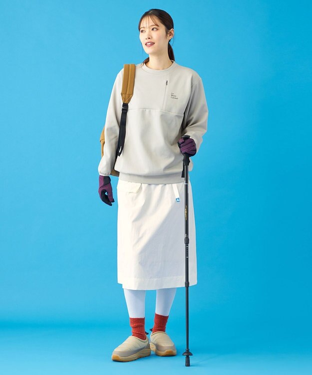 SHARE PARK LADIES 【UVカット・吸水速乾・ストレッチ・軽量・アンチピリング 】ダンボールクルーネックスウェット（S・Mサイズ） ベージュ系