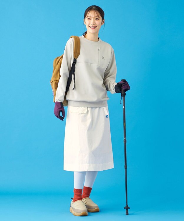 SHARE PARK LADIES 【UVカット・吸水速乾・ストレッチ・軽量・アンチピリング 】ダンボールクルーネックスウェット（S・Mサイズ） ベージュ系