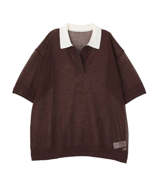 earth music&ecology シアーポロプルオーバー Brown