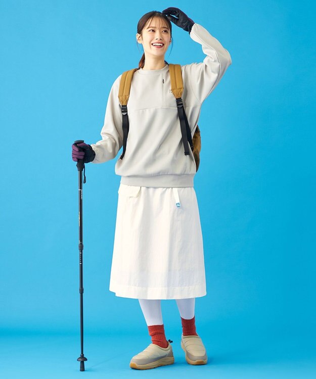 SHARE PARK LADIES 【UVカット・吸水速乾・ストレッチ・軽量・アンチピリング 】ダンボールクルーネックスウェット（S・Mサイズ） ベージュ系