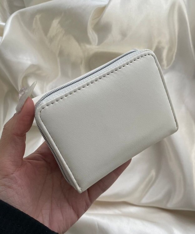 WEGO メタルリボンレターフラップウォレット ホワイト