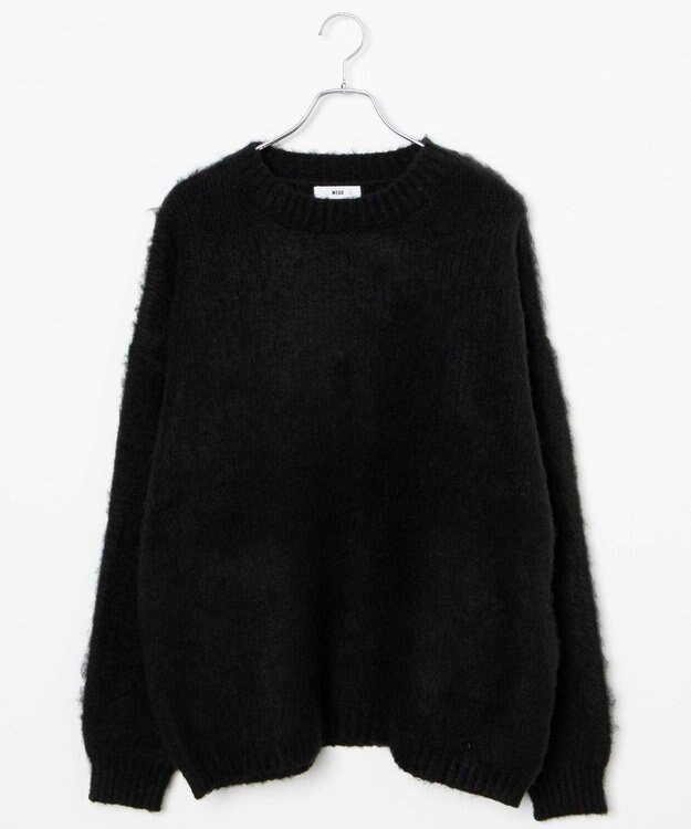 WEGO モヘアライクBIGプルオーバー ブラック