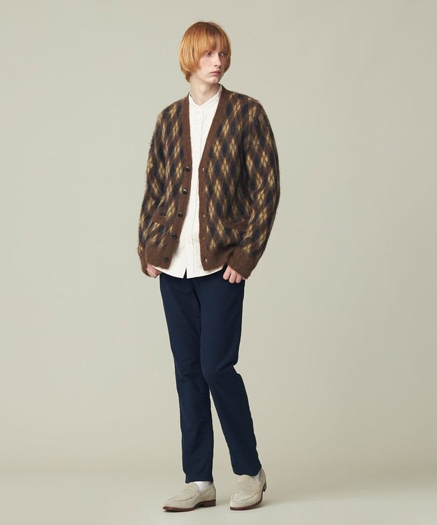 J.PRESS MEN 【WEB限定カラー有】モヘアヤーン アーガイルカーディガン イエロー系7