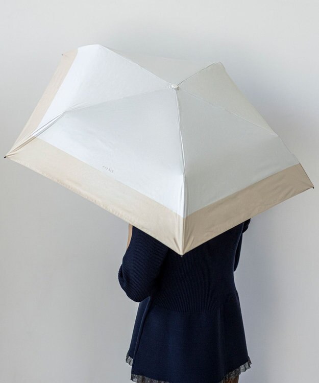 ANY SIS 【晴雨兼用/UVカット・遮光】バイカラーライト 折りたたみ傘 オフ