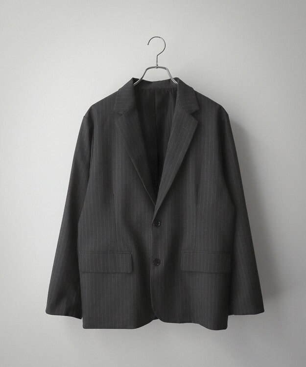 WEGO 【フォーマル/セットアップ対応】シングルテーラードジャケット グレーストライプ