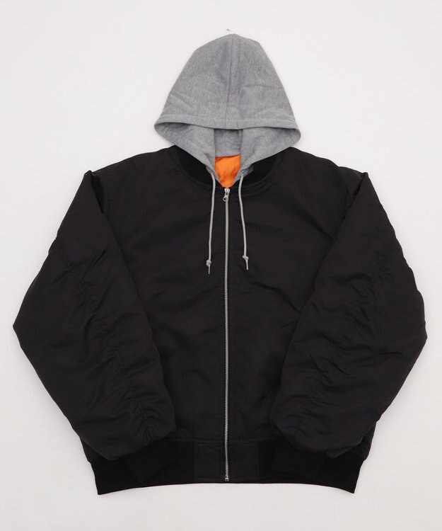 WEGO 【ユニセックス着用ITEM】2WAYフードパファーMA－1 ブラック