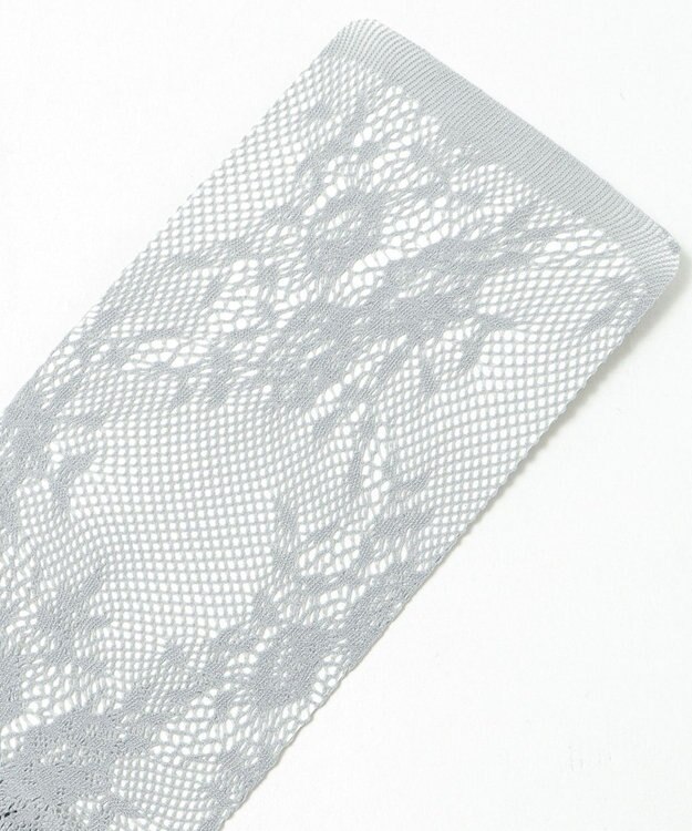 WEGO フラワー総レースタイツ ライトグレー