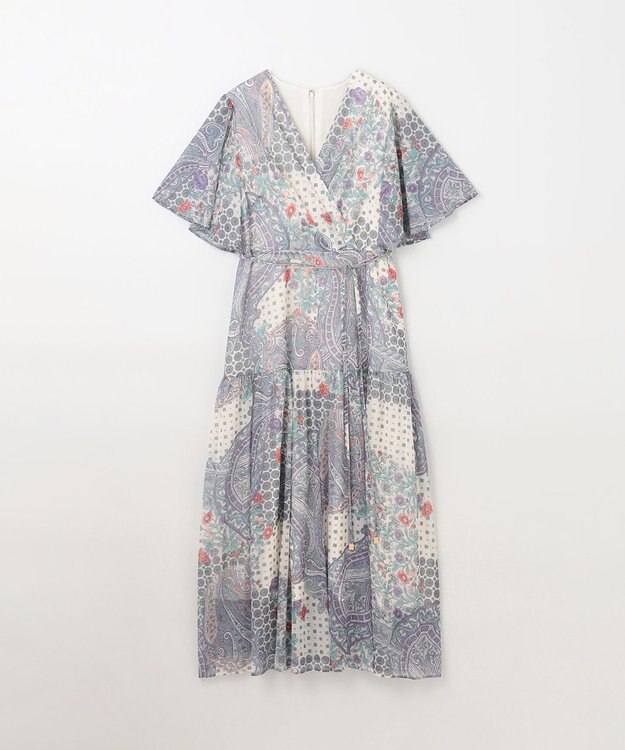 GRACE CONTINENTAL ペイズリーカシュクールワンピース ベージュ