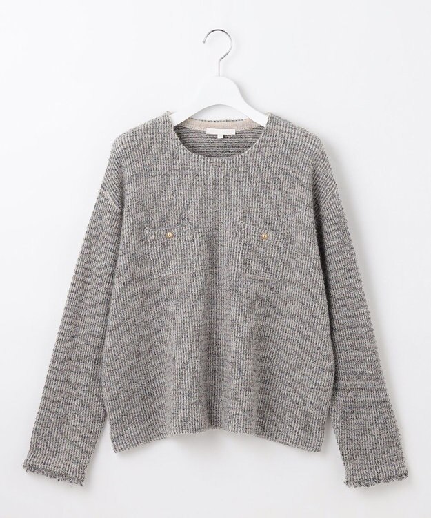 自由区 ツイーディー ニット ブルーグレー系