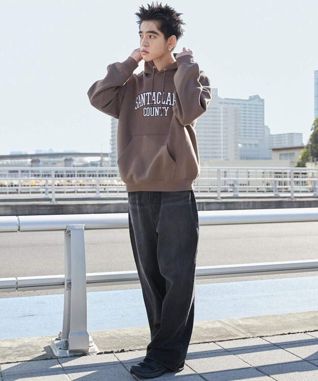 WEGO ワッペンロゴパーカー ブラウン