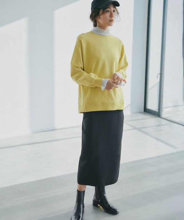 UNFILO L BEAUTY FORM KNIT ペプラムセットアップ ブラック