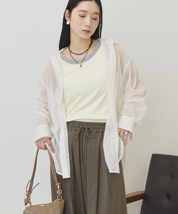 AMERICAN HOLIC メッシュ長袖シャツ Ivory