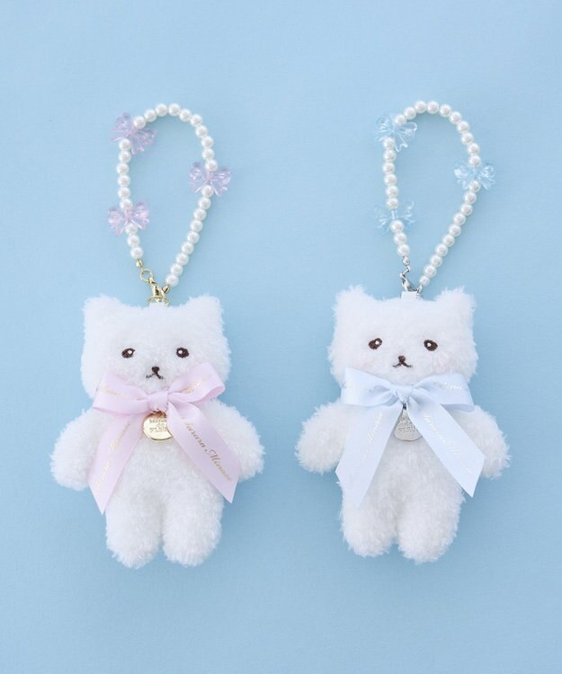 Maison de FLEUR パールリボンキャットチャーム Pink