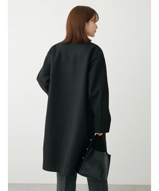 Green Parks 洗えるＶネックミディ丈コート Black