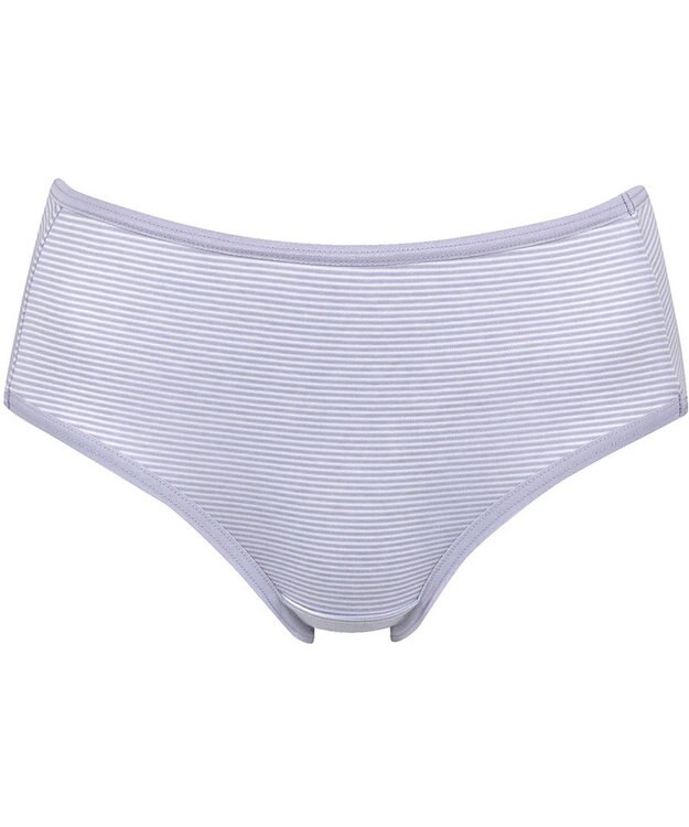 Wing ショーツ 綿混(身生地部) ここちよいフィット感 ムレにくい(身生地部) 【デイリーフィット 綿混ボーダー】 はきこみ丈ふつう EC2650 ウイング／ワコール パープル