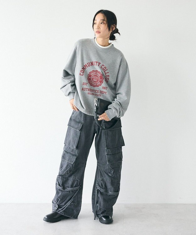 CRAFT STANDARD BOUTIQUE カレッジプリントプルオーバー Gray Mixture