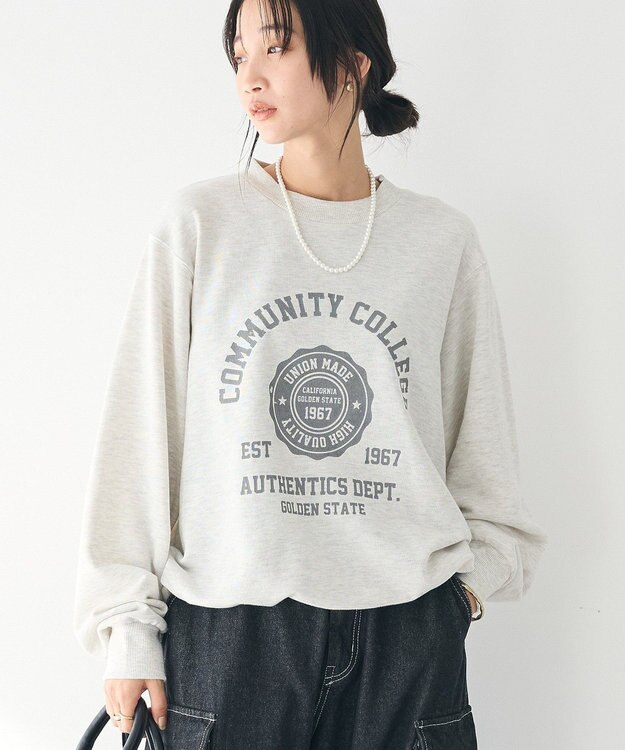 CRAFT STANDARD BOUTIQUE カレッジプリントプルオーバー Gray Mixture