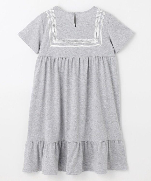 組曲 KIDS 【UVカット】【150-160㎝】セーラーレース ワンピース グレー