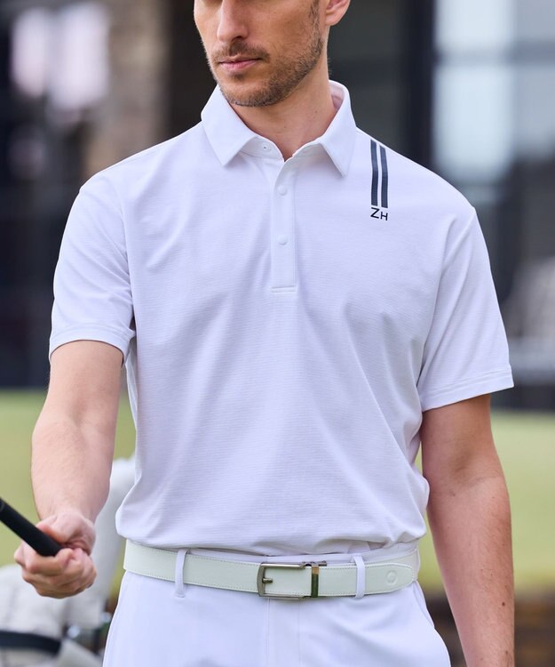 ZERO HALLIBURTON 【吸水速乾・UVケア】 ダブルリブ着心地ポロシャツZHG-M5S7c 82954 ホワイト