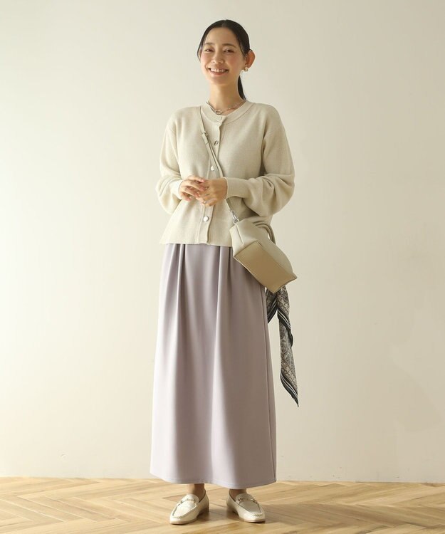 Green Parks 楽ちんリップルＩラインスカート Purple