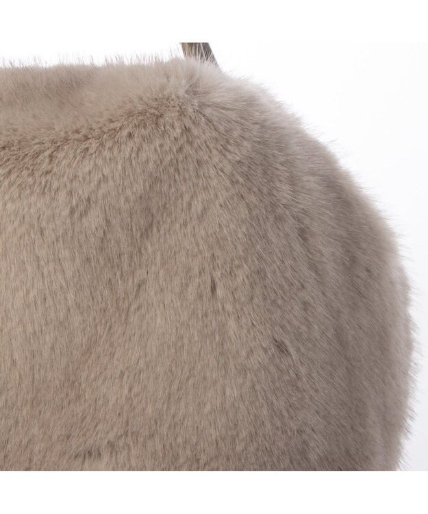 UNBILLION カシュカシュ cachecache / ミンク風エコファー2wayボックストート ライトグレー