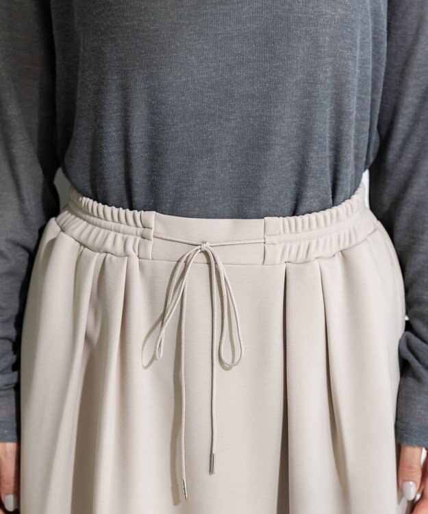 Green Parks 楽ちんリップルＩラインスカート Light Beige