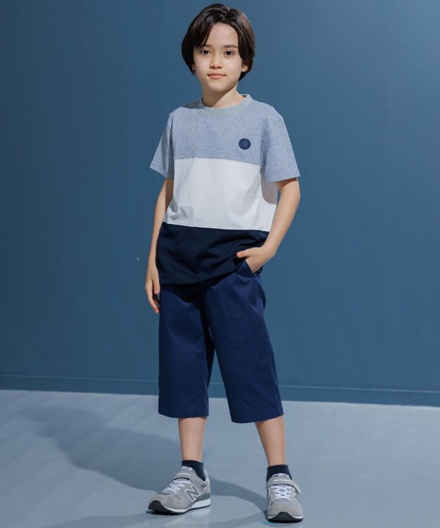 J.PRESS KIDS 【140-170cm】コットンストレッチ 7分丈パンツ ダルブルー系