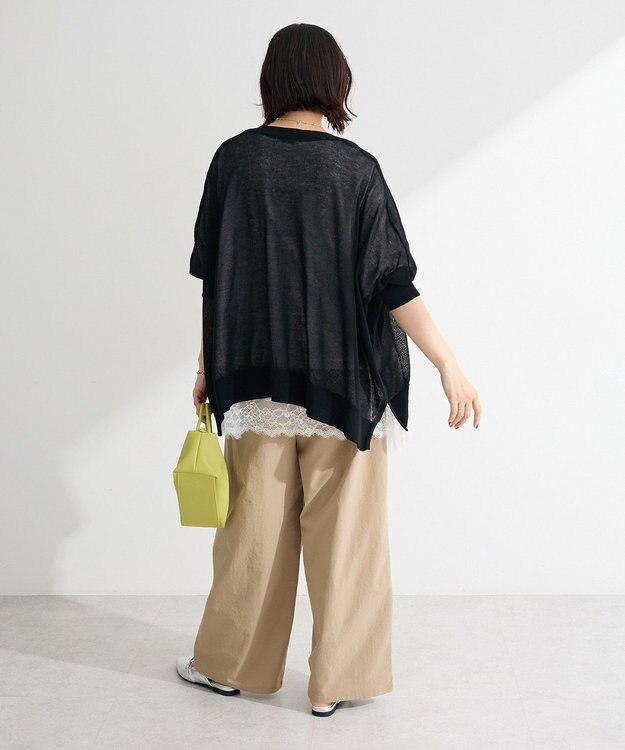 Green Parks ボックスゆったりカーディガン Black