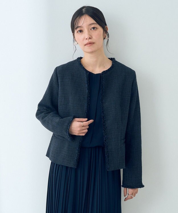 YECCA VECCA ツイードジャケット Navy