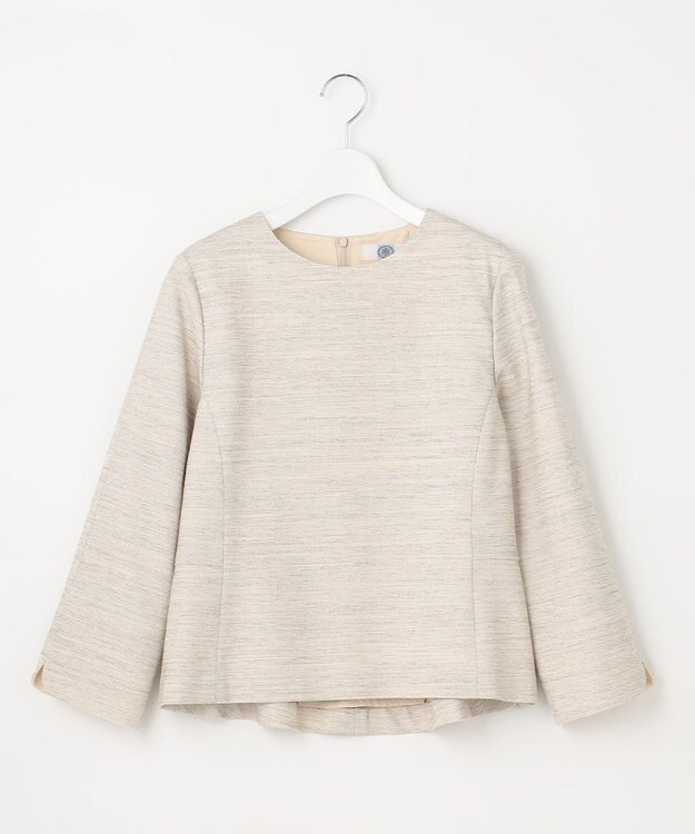 J.PRESS LADIES ライトツイードストレッチ ブラウス ベージュ系1