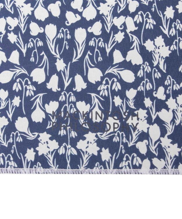 MOONBAT 【 遮光率100％/遮熱/UV/軽量】MACKINTOSH PHILOSOPHY(マッキントッシュフィロソフィー)晴雨兼用日傘 小花柄 バーブレラ 折りたたみ傘 フワクール生地使用 ディープブルー