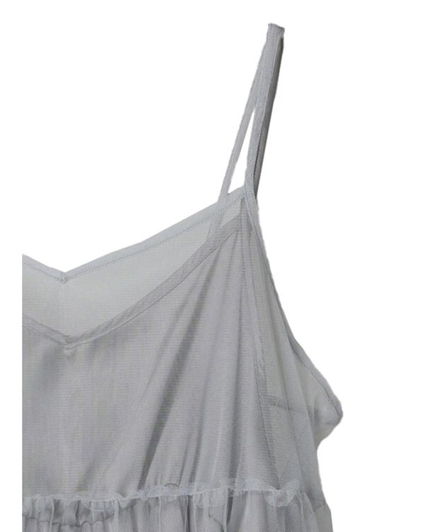 earth music&ecology チュールミニキャミワンピース Gray