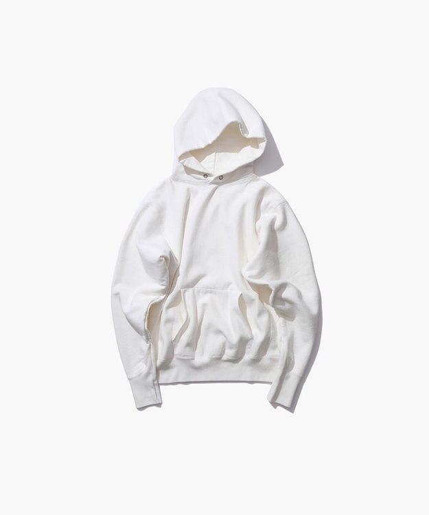 ATON GARMENT DYE URAKE | フーディースウェット - UNISEX WHITE