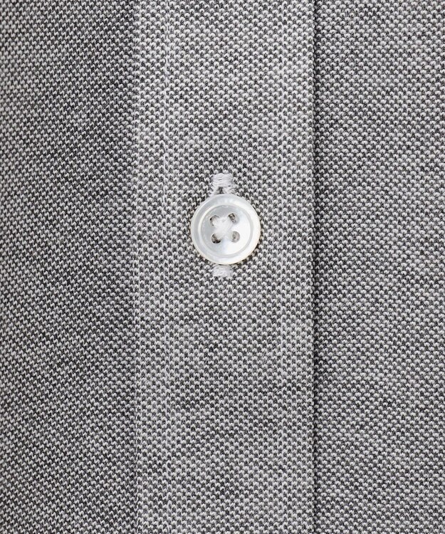 GOTAIRIKU 【吸汗速乾】クールマックス鹿の子 半袖ビズシャツ_ボタンダウン ライトグレー系