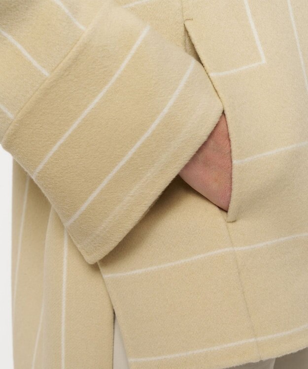 JOSEPH ジオメトリック ダブルフェイス ウールコート Affogato / Ivory