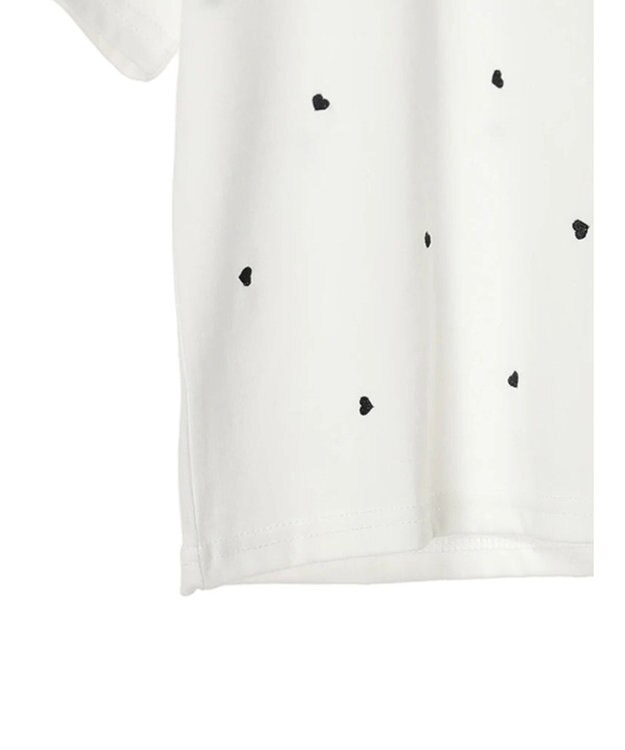 Green Parks ・Ｄｏｕｂｌｅ　Ｆｌａｇｓ　ハート刺繍ＴＥＥ Off White