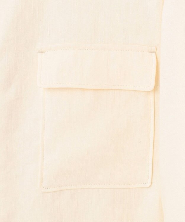 自由区 【XSサイズ～/洗える】ブライトリネンファイユ ジップアップブルゾン アイボリー系