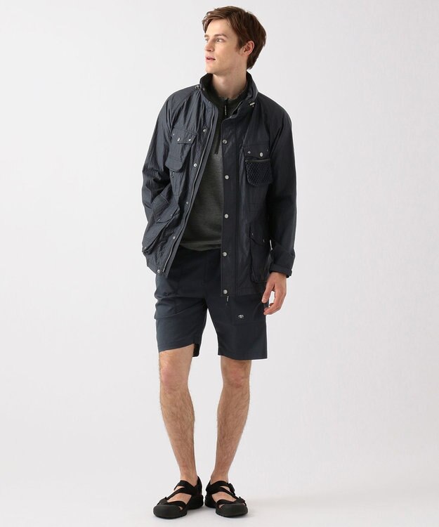 JOSEPH ABBOUD MOUNTAIN リップルサッカー ブルゾン ネイビー系