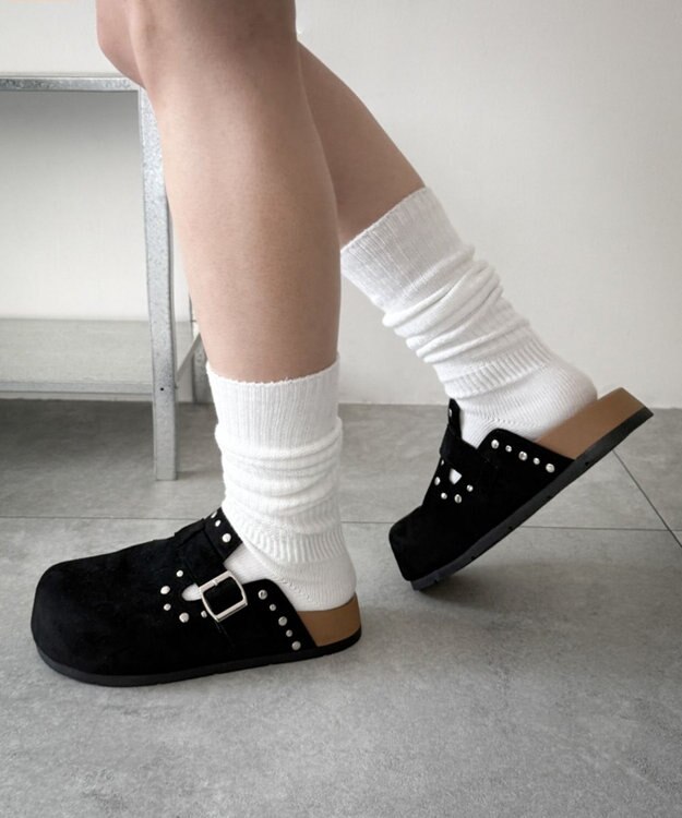 WEGO スタッズデザインサボ ブラック