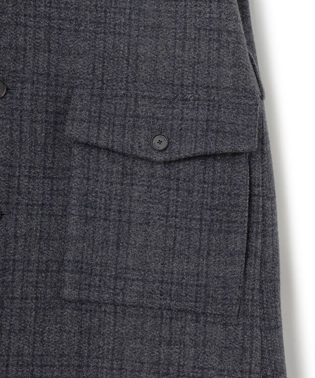 JOSEPH HOMME ニードルパンチグレンチェック　シングルブレストトレンチコート ネイビー系3