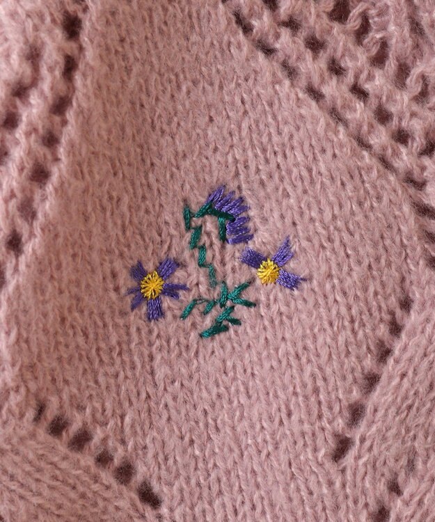 earth music&ecology ＳＥＴ２点刺繍ビスチェ＋カーディガン Pink