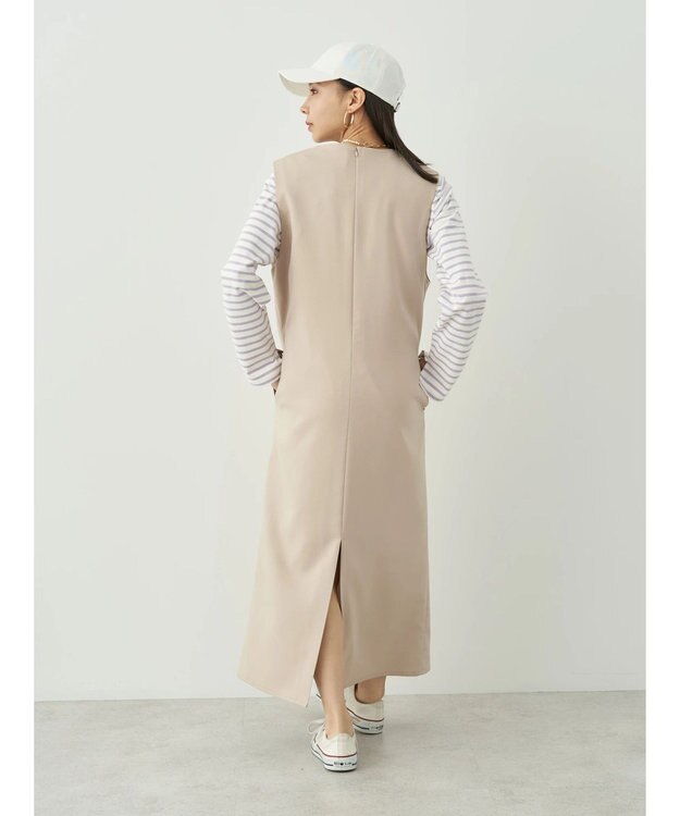 earth music&ecology Ｖネックジャンパースカート Beige