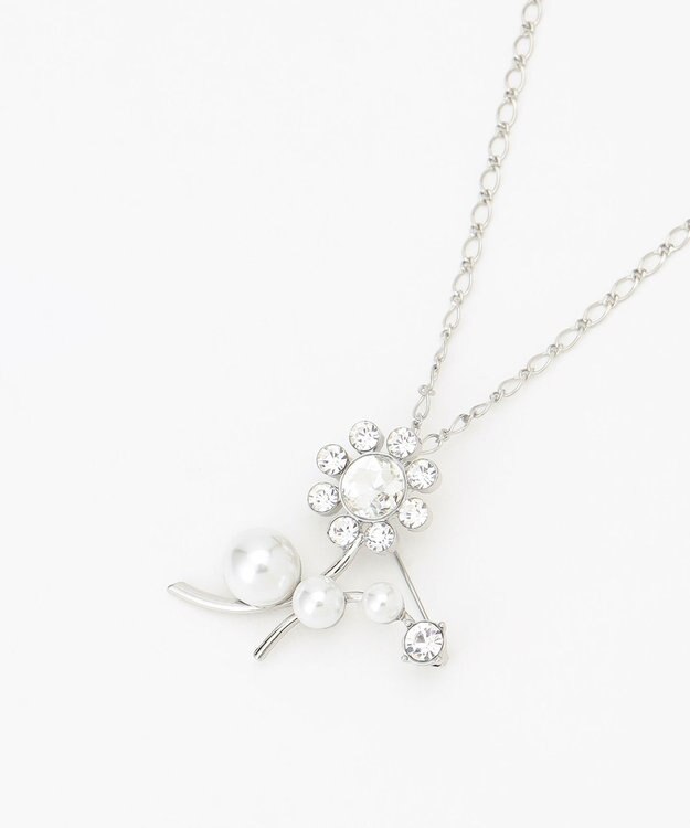 TOCCA DAISY FLOWER BROOCH NECKLACE 2WAY ブローチネックレス シルバー系