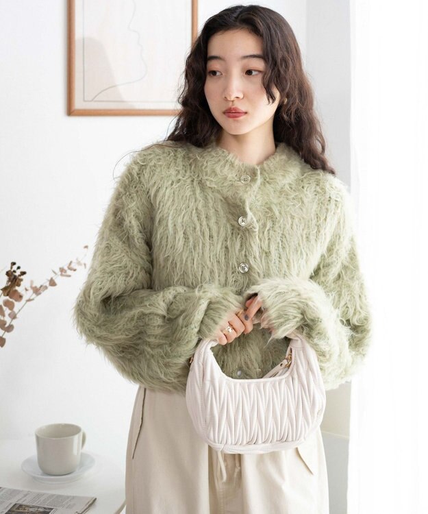 WEGO モンスターニットカーディガン グリーン