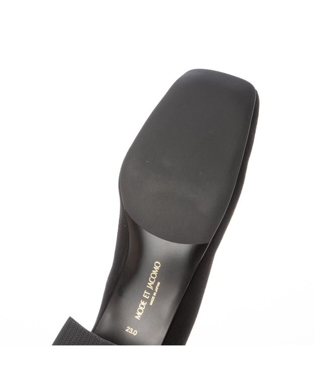 MODE ET JACOMO <MODE ET JACOMO>バックルスクエアトゥパンプス ブラックスエード