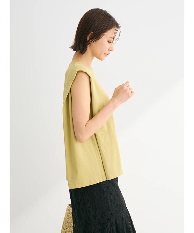 Green Parks ・ＳＵＧＡＲＳＰＯＯＮ【ＣＯＯＬ】タックノースリーブＴＥＥ Yellow