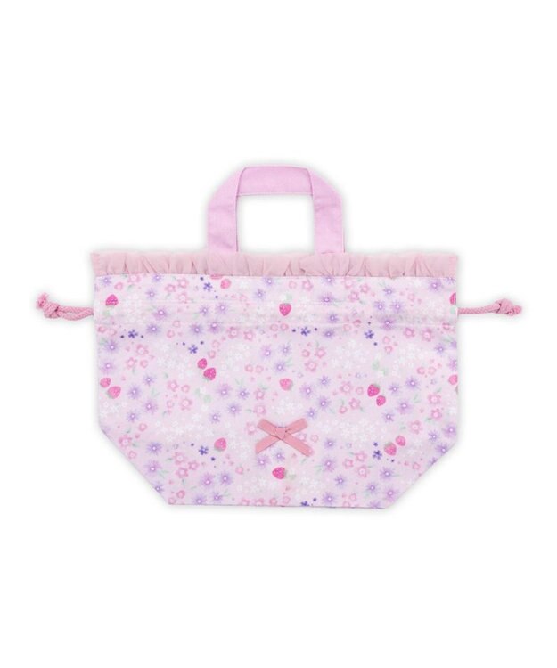 Mother garden マザーガーデン 野いちご ランチ巾着 《小花いちご柄》 小花いちご柄